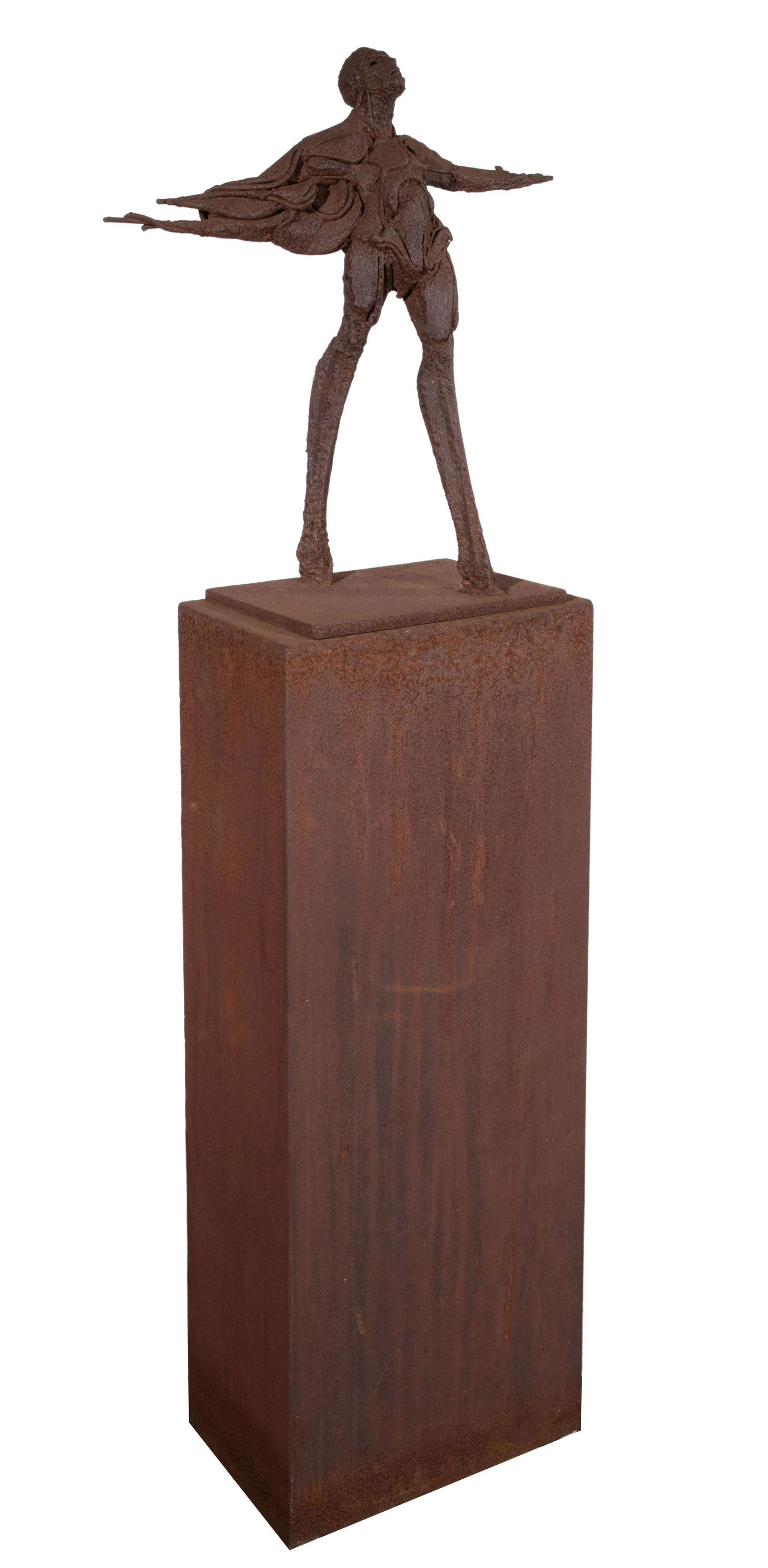 Ted Gall (American, b.1941) 'Flying Man' Weathered Steel Sculpture (1 of 6)