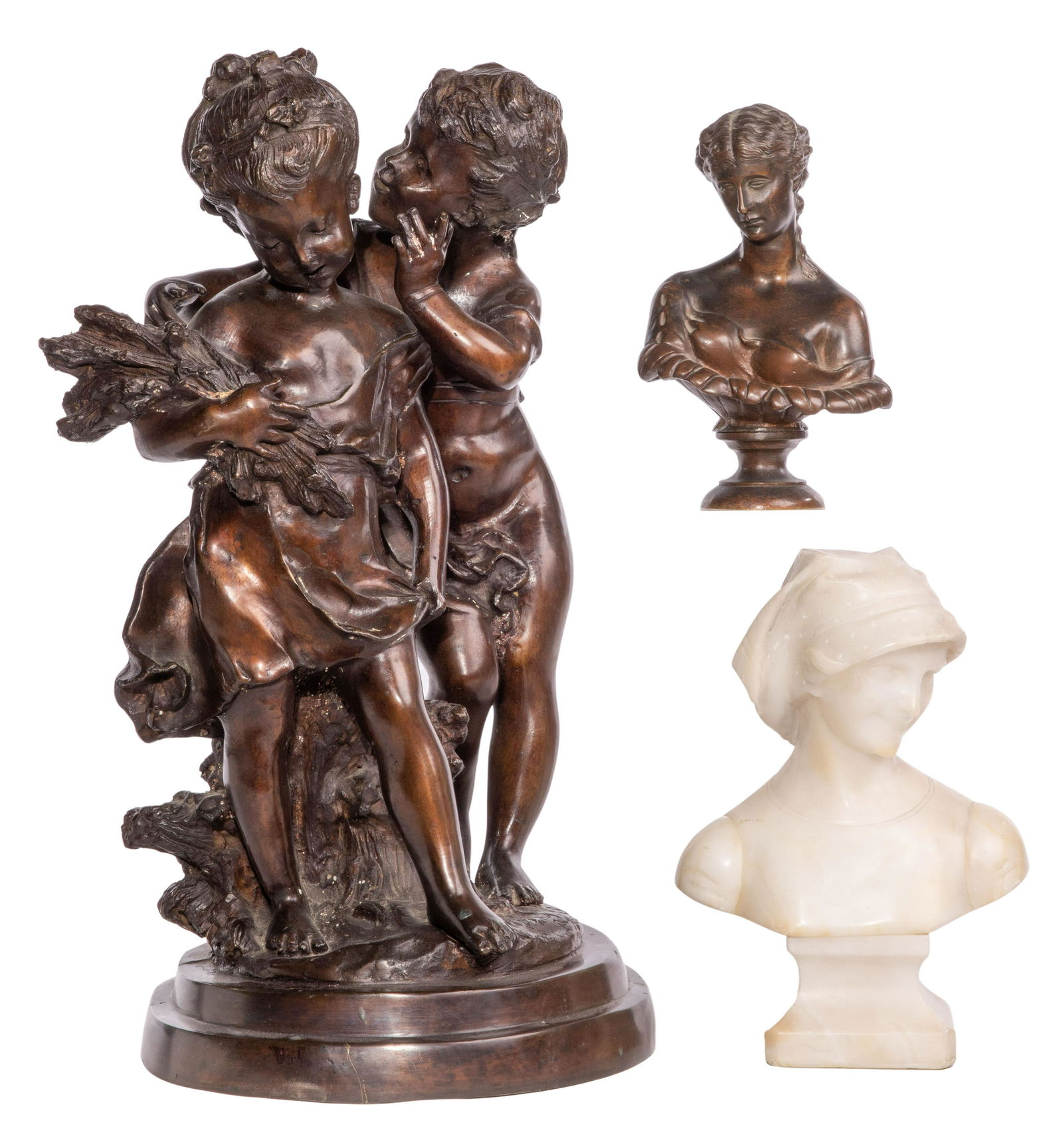 After Auguste Moreau (French, 1834-1917) 'Secret' Bronze Sculpture (1 of 10)