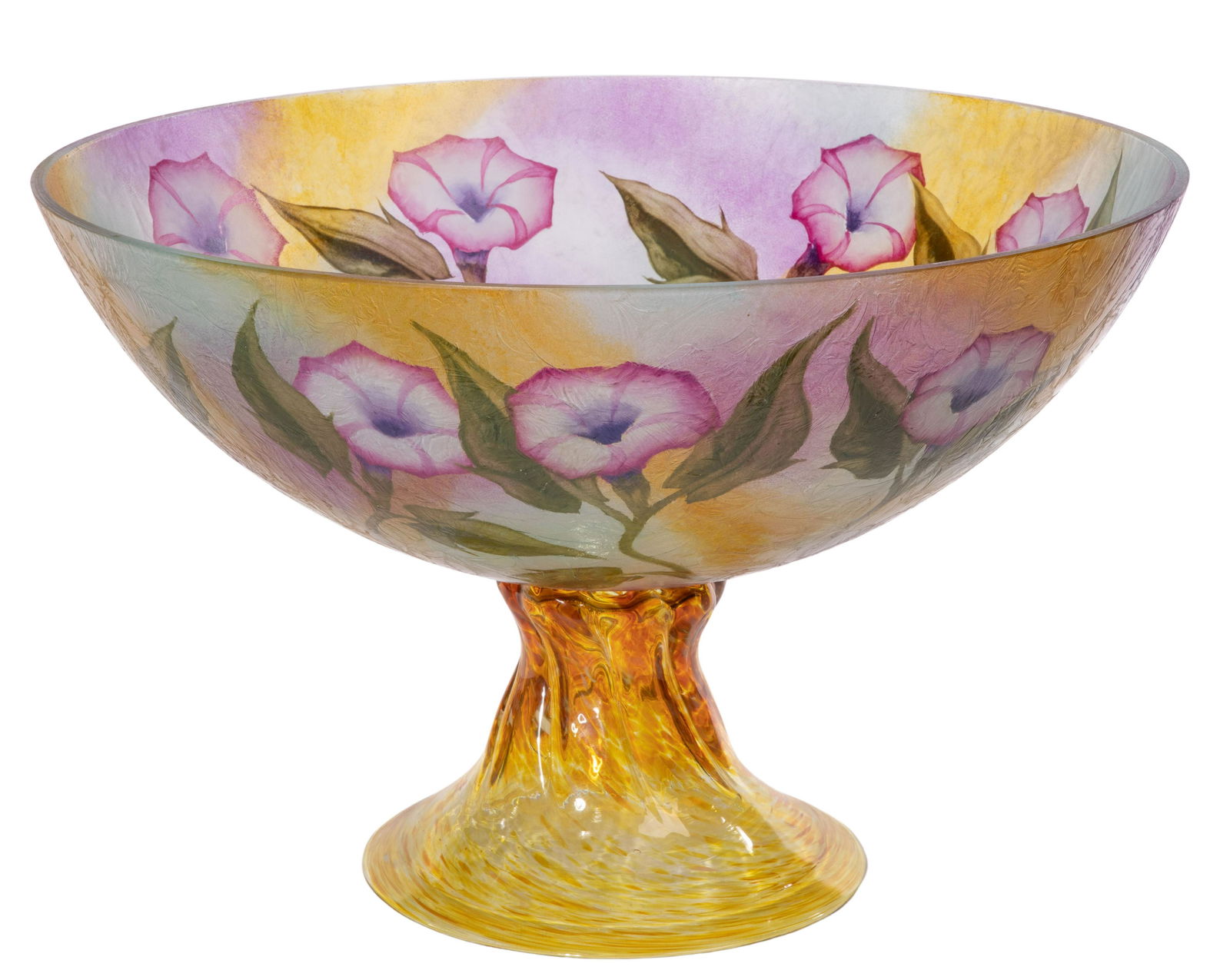 David Foglia Reverse Painted Art Glass Footed Bowl (1 of 10)