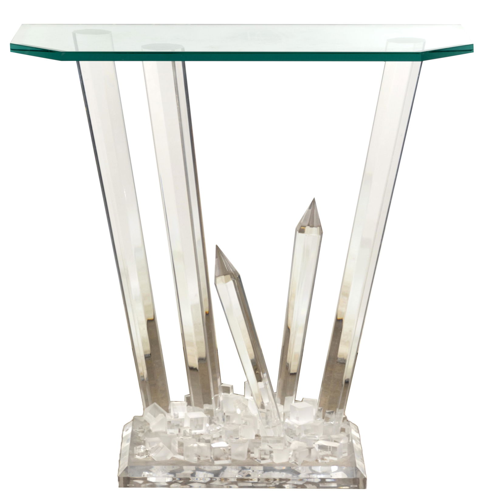 Lucite and Glass 'Ice' Console Table (1 of 2)