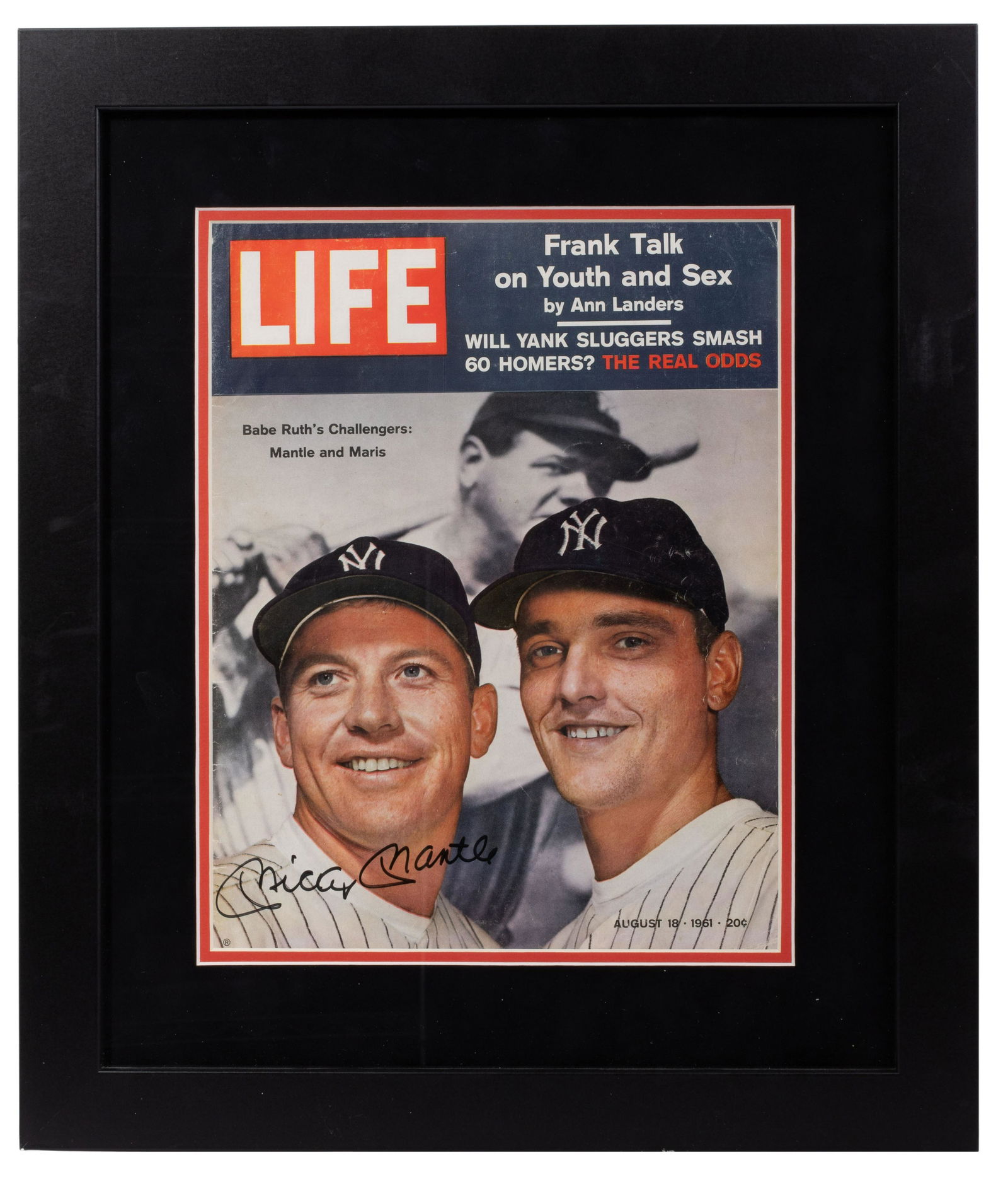 New York Yankees Mickey Mantle Signed Life Magazine Cover (1 of 4)