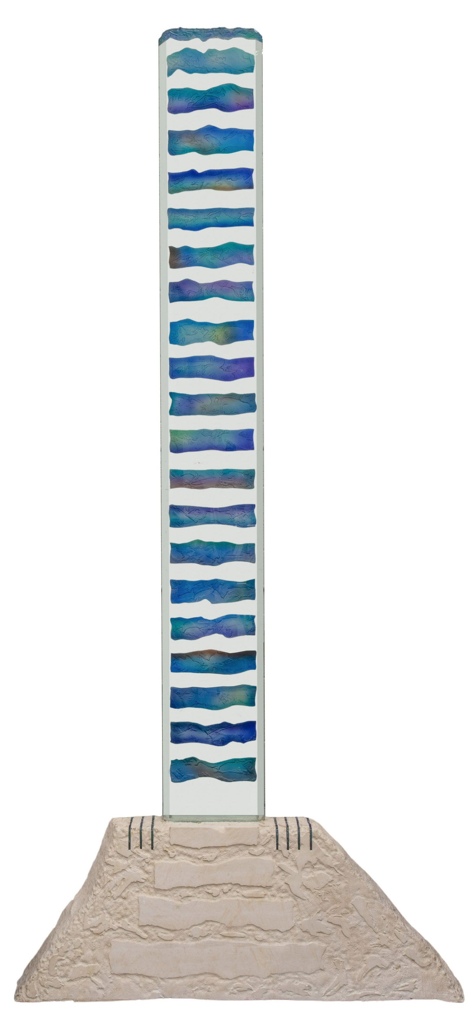 Damian Priour (American, 1949-2011) 'Columna del Mar' Glass Sculpture (1 of 2)