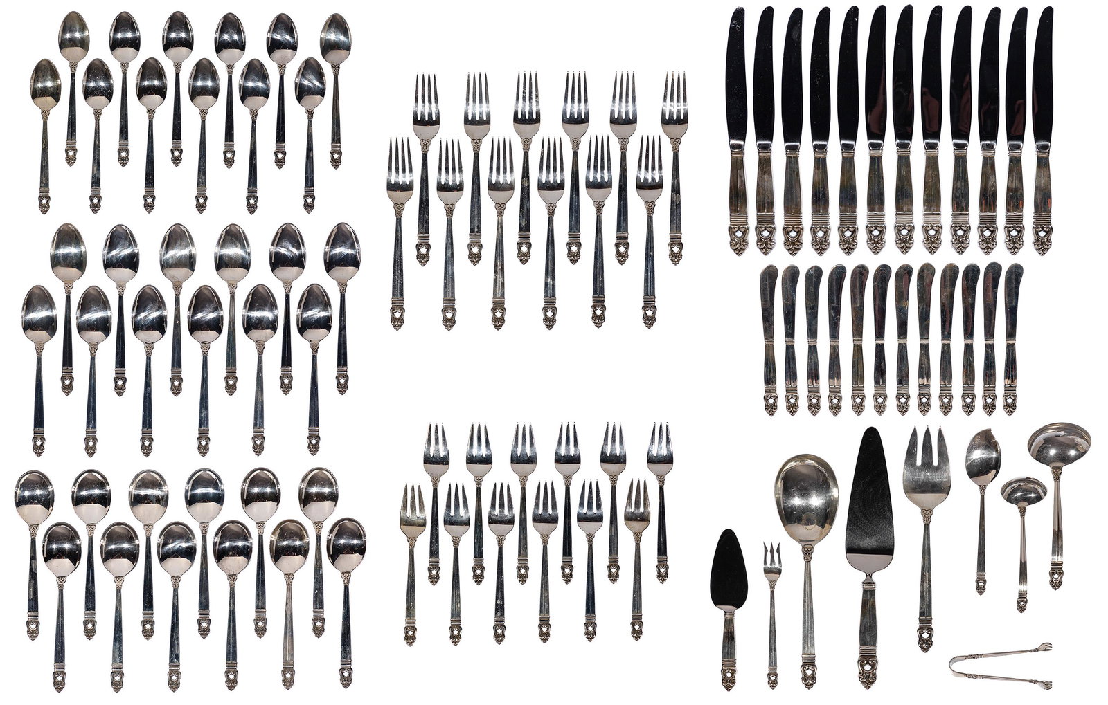 International 'Royal Danish' Sterling Silver Flatware Service (1 of 12)