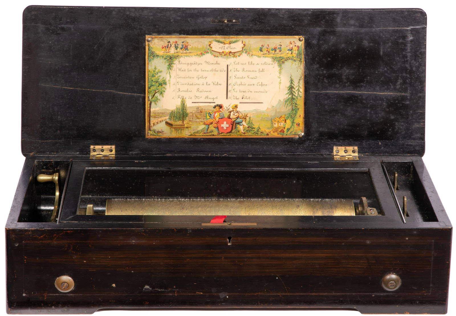 Swiss 12tune Cylinder Music Box Auction