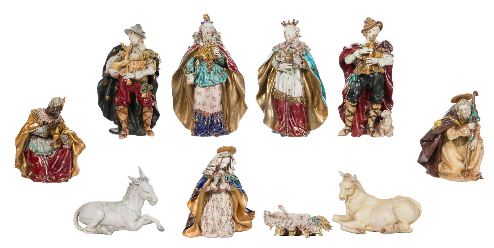 Eugenio Pattarino (Italian 1885-1971) Terracotta Nativity Figurine Set (1 of 10)