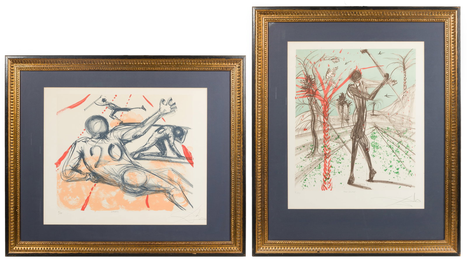 Salvador Dali (Spanish, 1904-1989) 'The Golfer' and 'Sports' Lithographs (1 of 13)