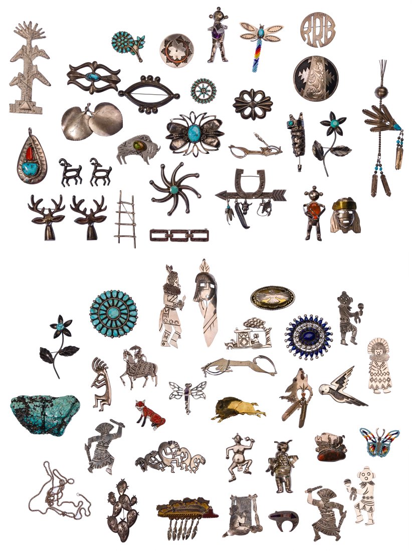 Native American Sterling Silver Pin / Brooch / Pendant Assortment (1 of 1)