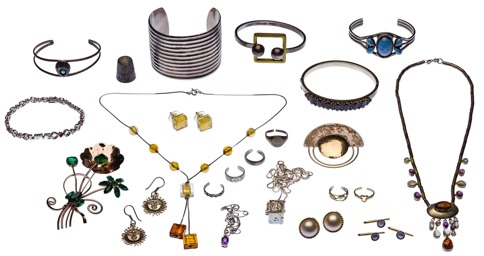 Mixed Gold and Sterling Silver Jewelry Assortment (1 of 1)
