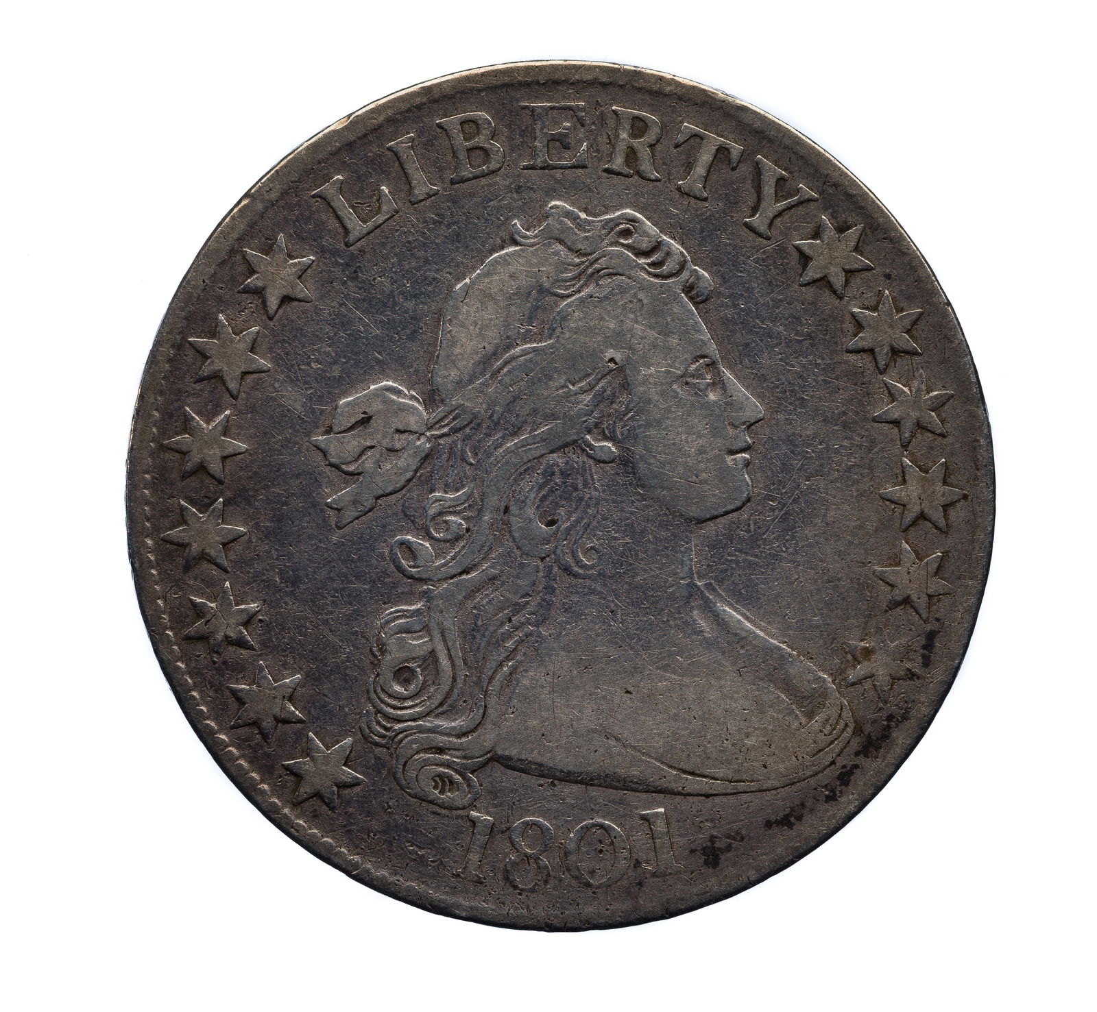 1801 Draped Bust Half Dollar 50c VF (1 of 2)