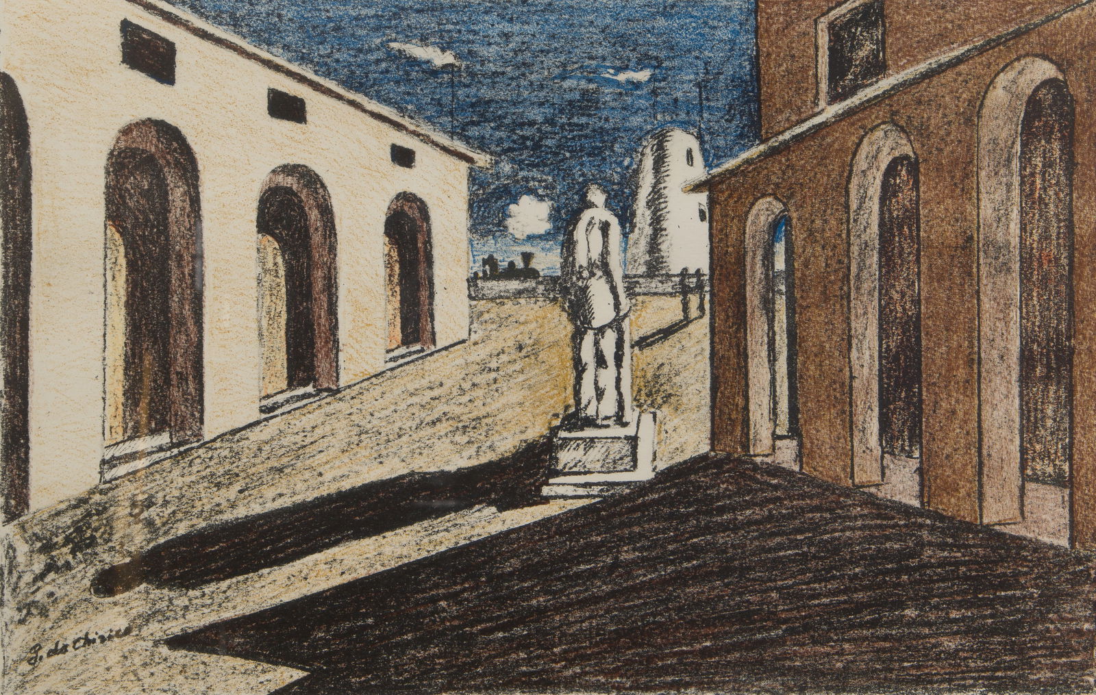 Giorgio de Chirico (Italian, 1888-1978) "La Solitudine Dell'uomo Politico" Lithograph (1 of 4)