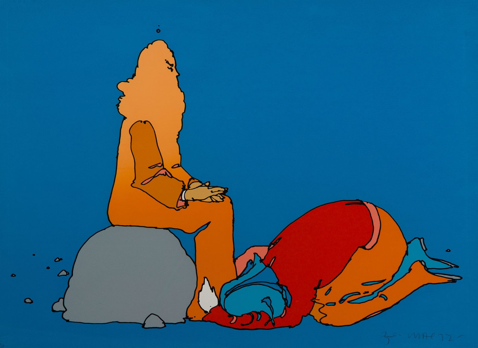 Peter Max (German / American, b.1937) 'At the Feet of my Master' Serigraph (1 of 4)