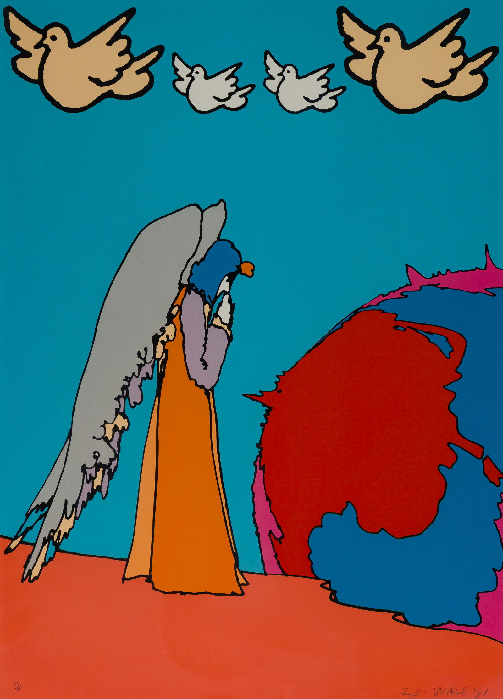 Peter Max (German / American, b.1937) 'Prostrations' Serigraph (1 of 4)