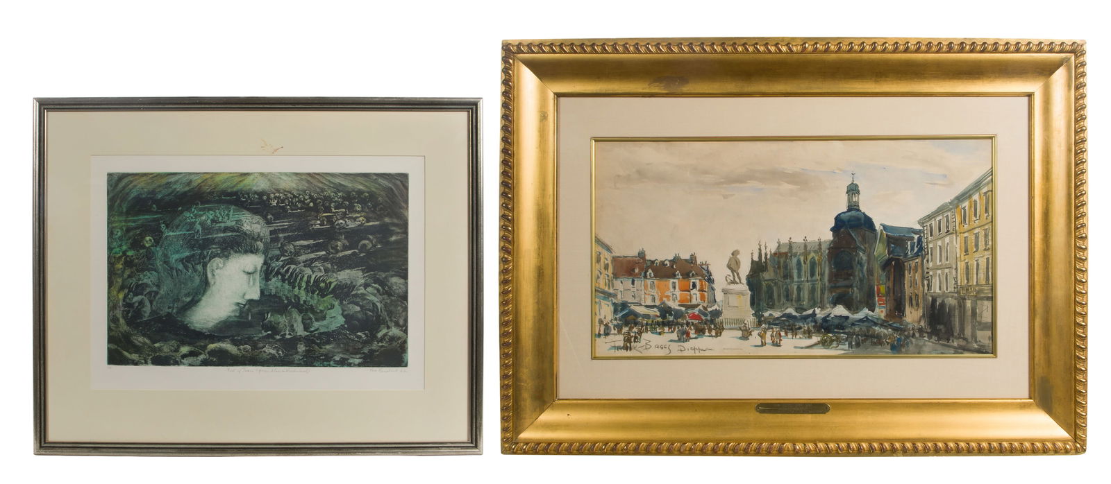 Frank Boggs (American, 1855-1926) 'Place Duquesne, Dieppe' Watercolor on Paper (1 of 2)