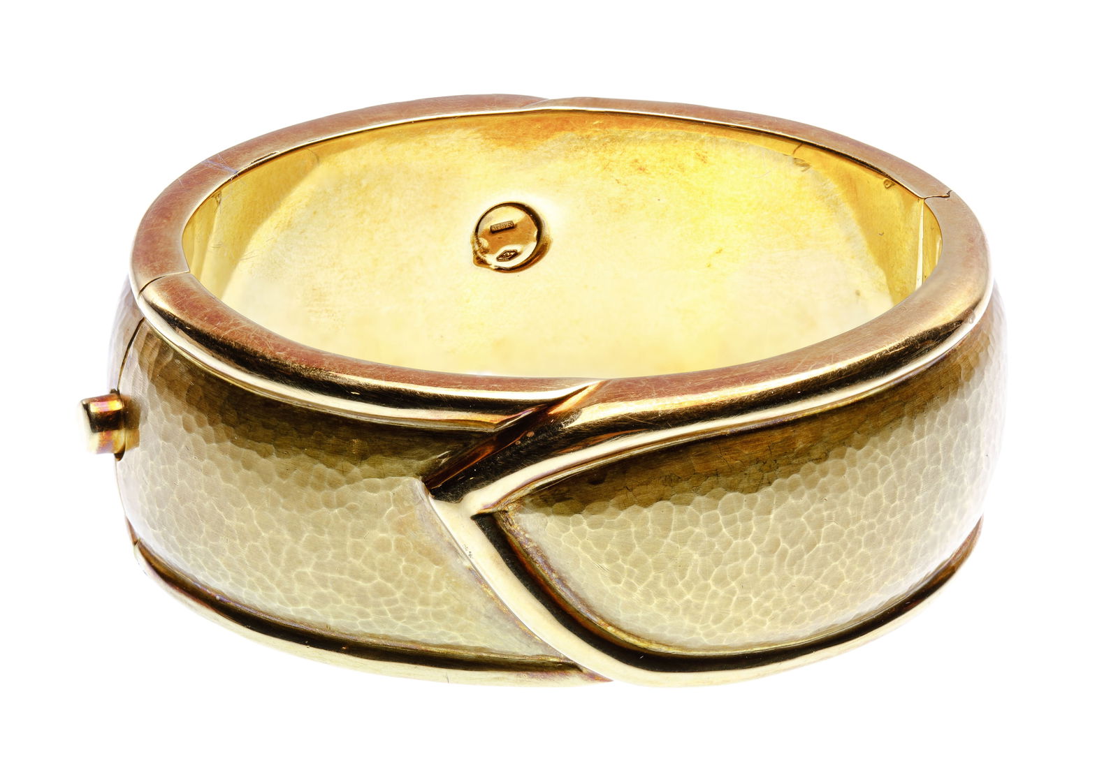 18k Yellow Gold Hinged Bangle Bracelet (1 of 3)