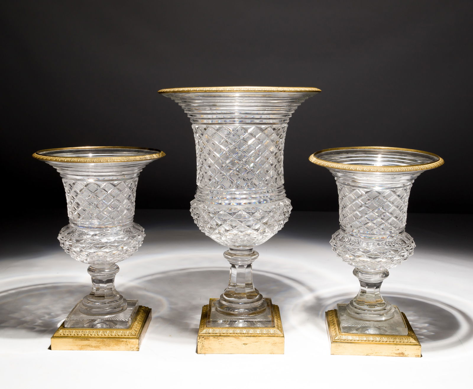 French Empire Style Ormolu Mounted Crystal Urn Suite (1 of 6)