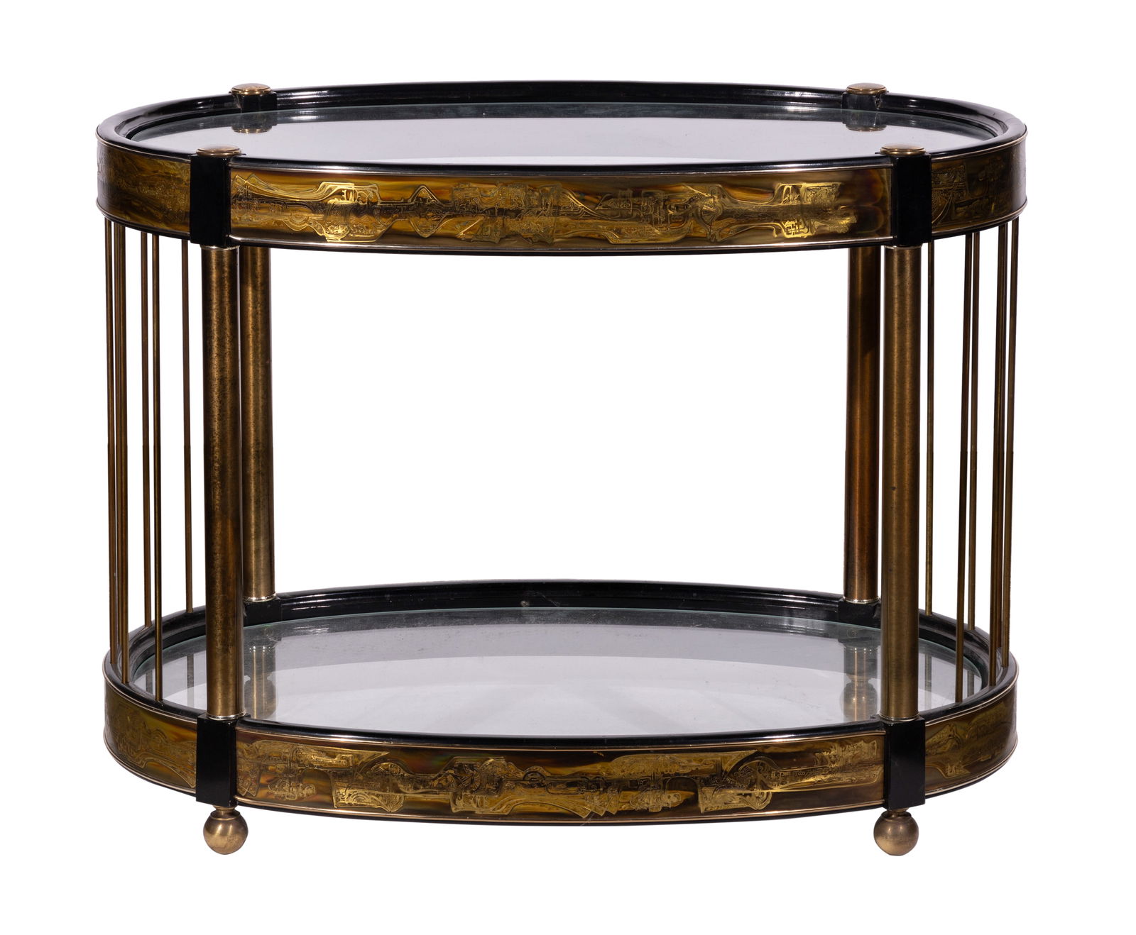 Bernhard Rohne for Mastercraft Etched Brass Side Table (1 of 2)