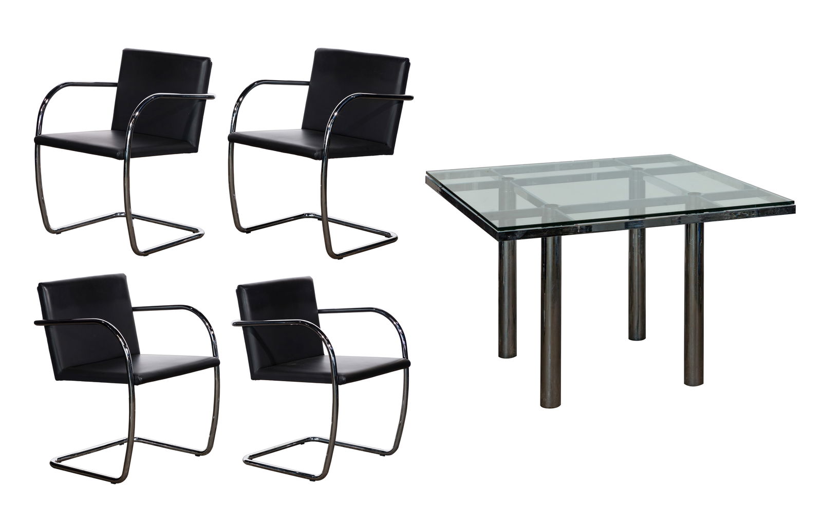 Attributed to Afra & Tobia Scarpa for Knoll Dining Table and Chair Set (1 of 1)