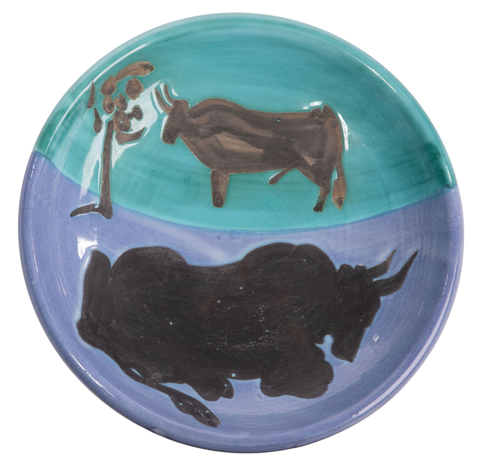 Pablo Picasso (Spanish, 1881-1973) 'Toros' Ceramic Plate (1 of 3)