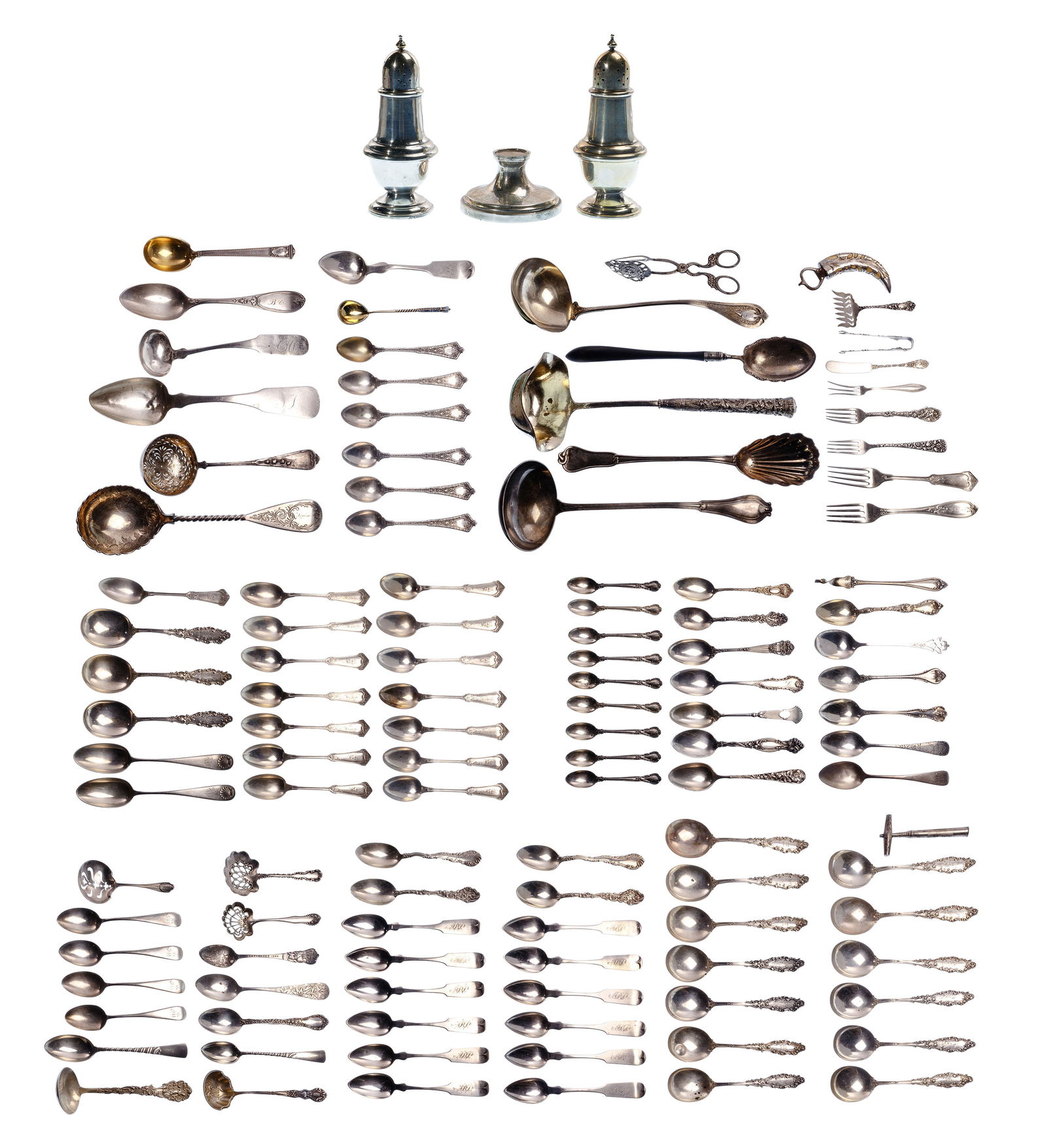 Sterling (925), Coin (900) and European (830) Silver Flatware Assortment (1 of 1)