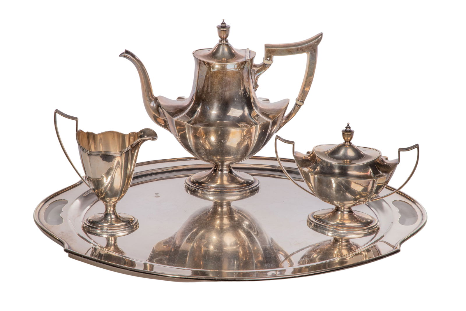 Gorham 'Plymouth' Sterling Silver Coffee Service and International Sterling Silver Tray (1 of 6)
