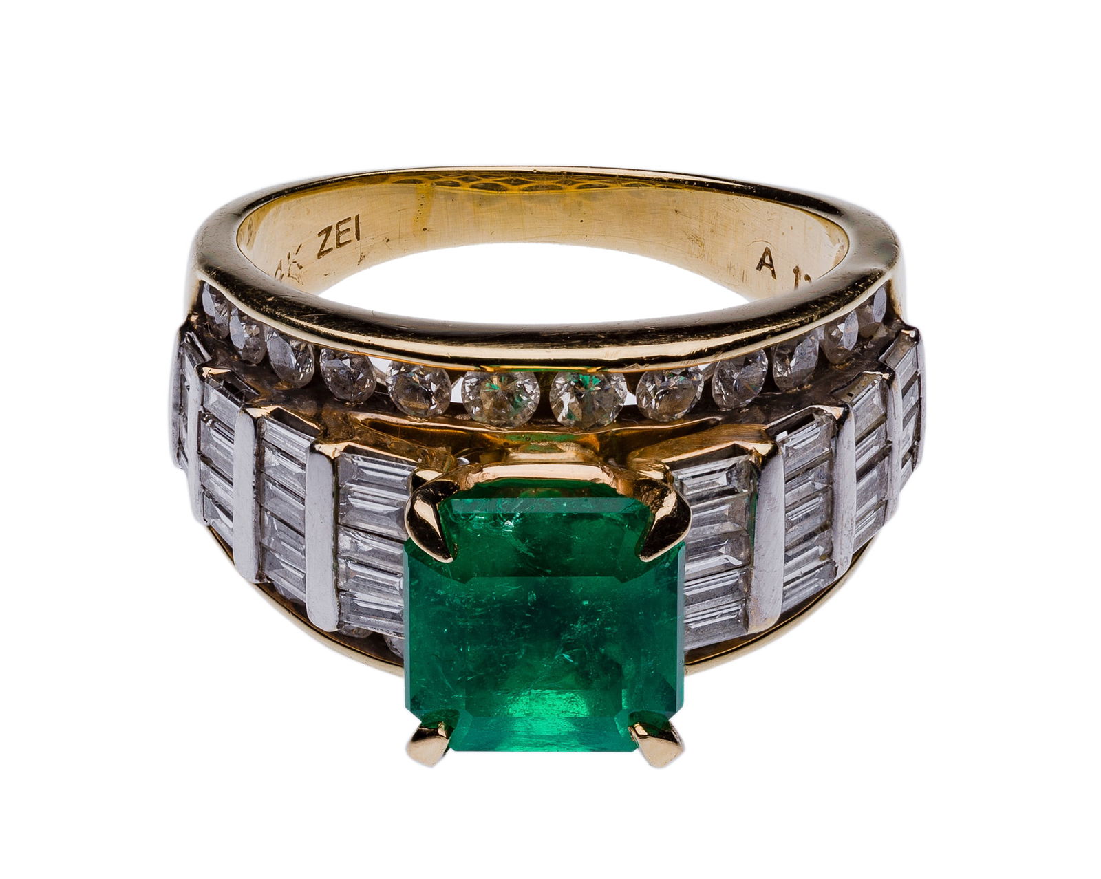 14k Gold, Emerald and Diamond Ring (1 of 2)