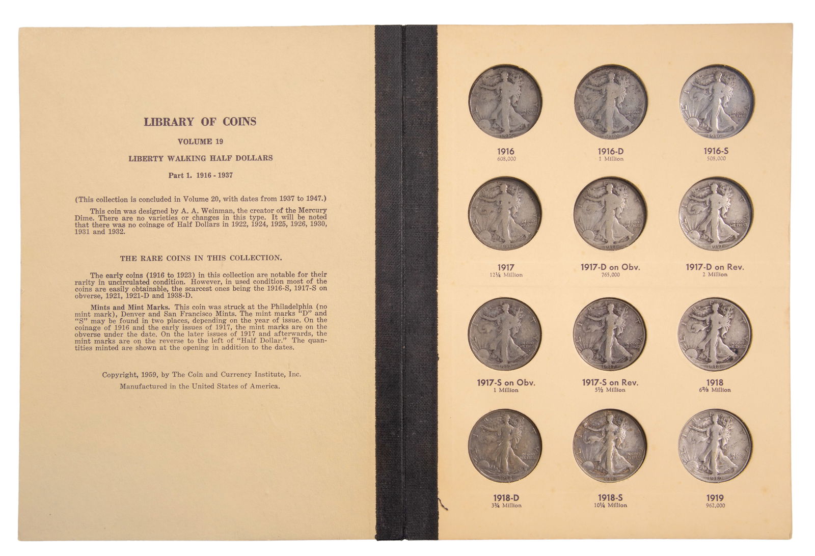 Walking Liberty Half Dollar Complete Set (1 of 11)