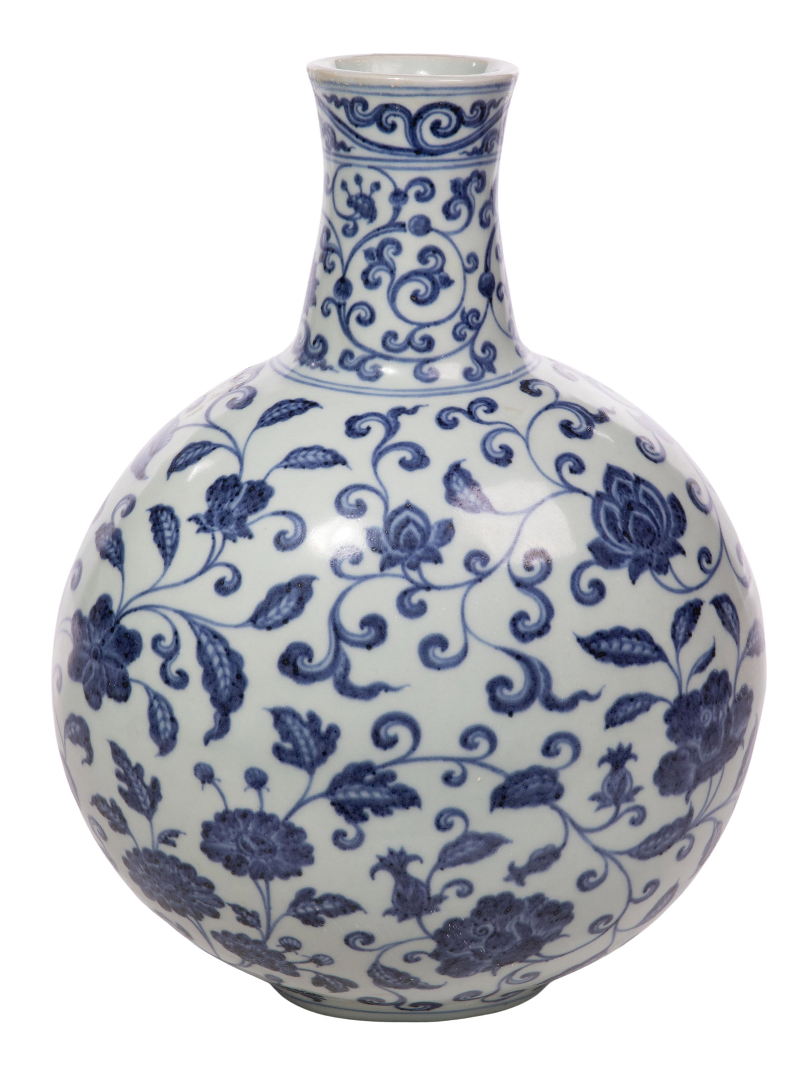 Chinese Blue and White Porcelain Moon Flask Vase (1 of 7)