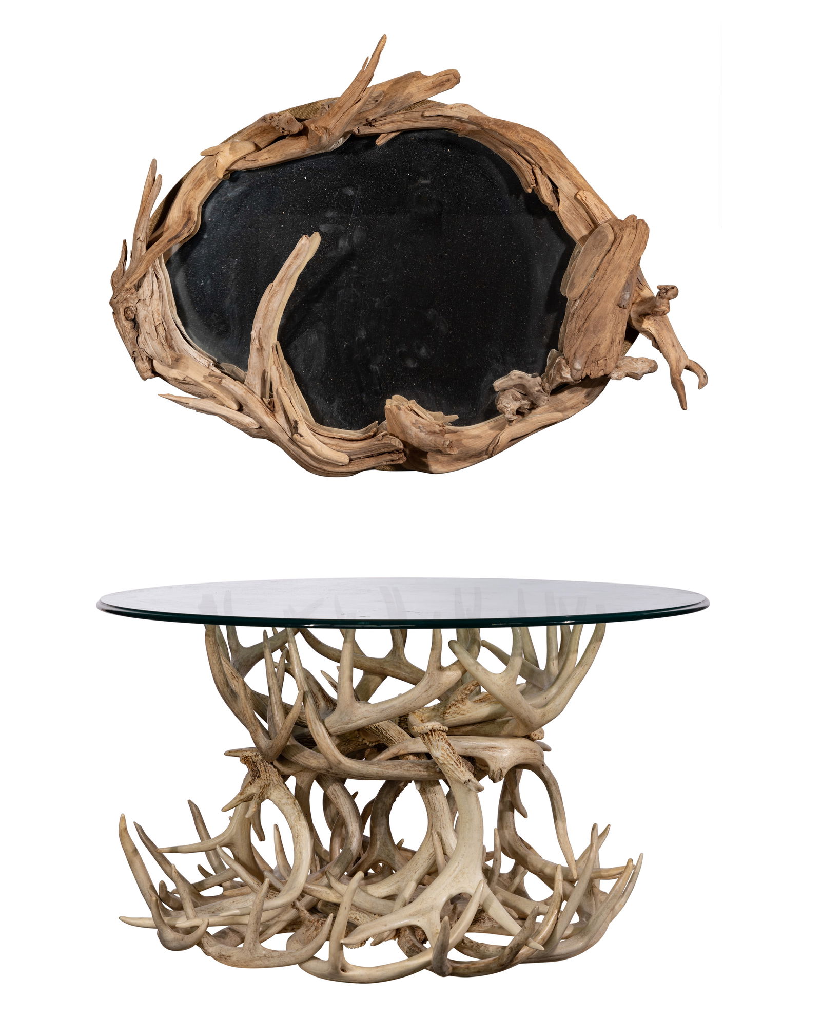 Antler and Glass Top Cocktail Table (1 of 1)