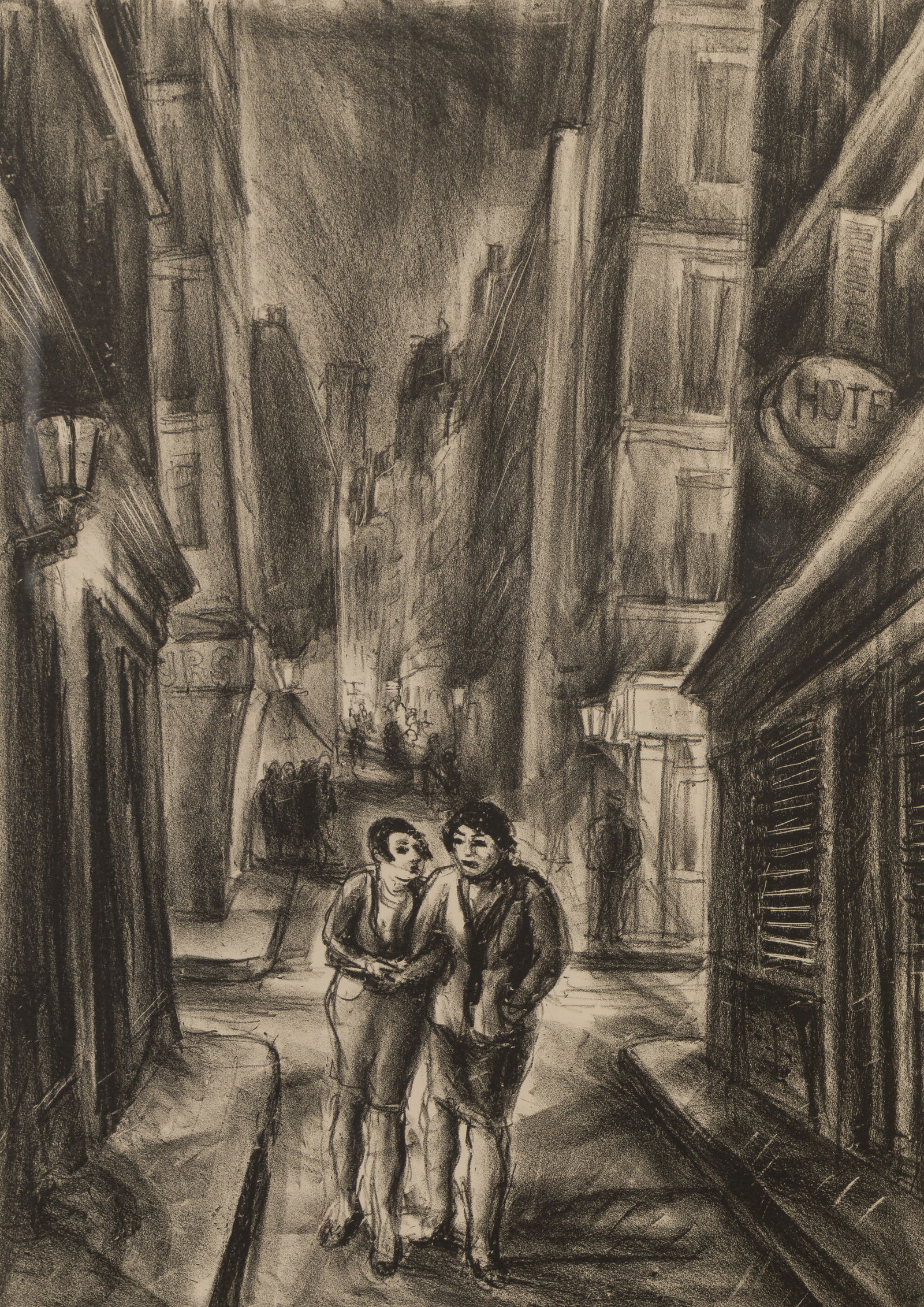 Reginald Marsh (American, 1898-1954) 'Old Paris' Lithograph on Chine Colle (1 of 4)