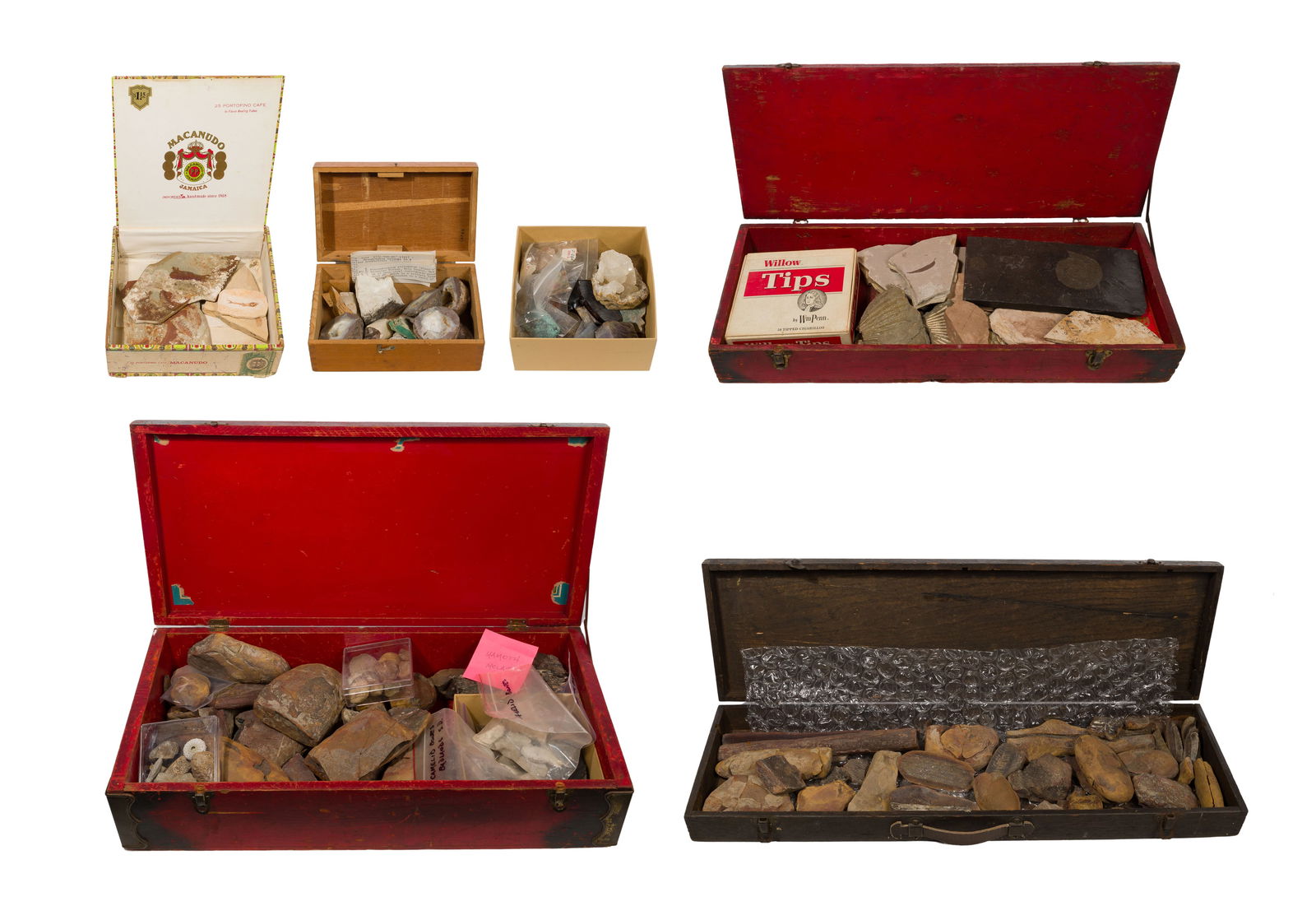 Fossil and Mineral Collection: Fossil and Mineral Collection Over (100) items including Carboniferous Period Mazon Creek IL fossil-bearing ironstone concretions, Green River shale fish, Hell Creek WY dinosaur bone fragments, (2) ma