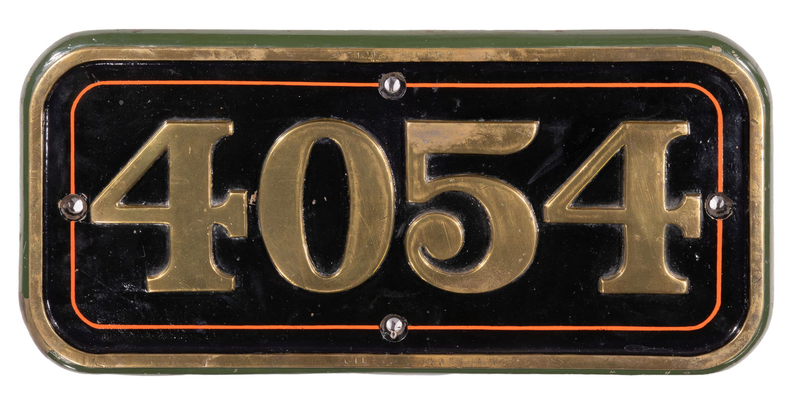 GWR Brass Cabside Numberplate 4054 ex PRINCESS CHARLOTTE 4-6-0 (1 of 4)