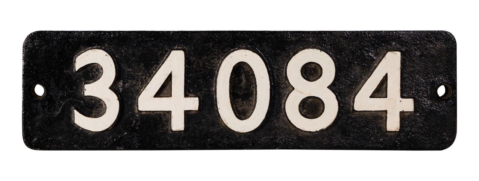SR Cast Iron Smokebox Numberplate 34084 ex West Country Class 4-6-2 (1 of 2)