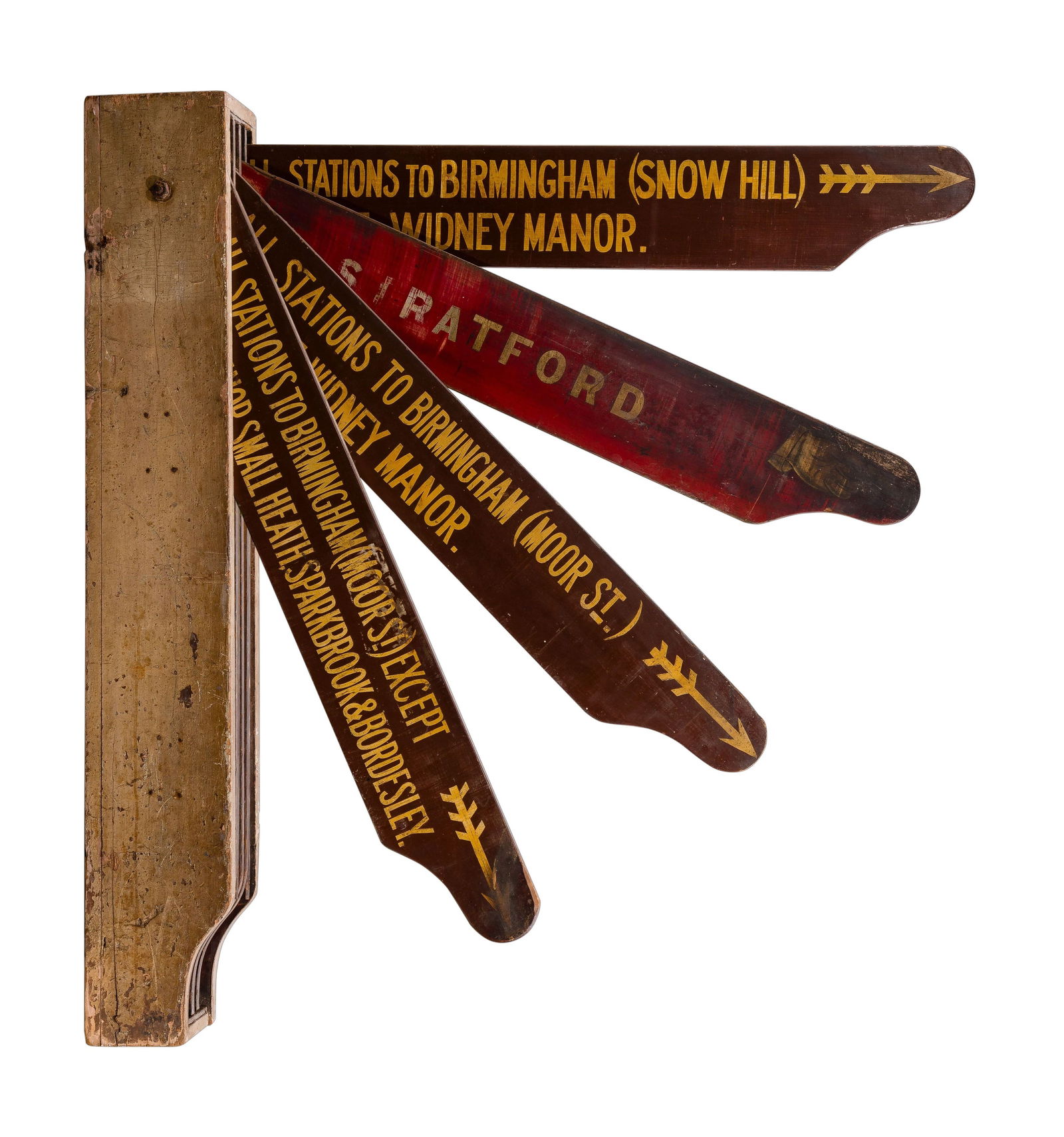 Railroad Station Fingerboard Directional Sign (1 of 1)