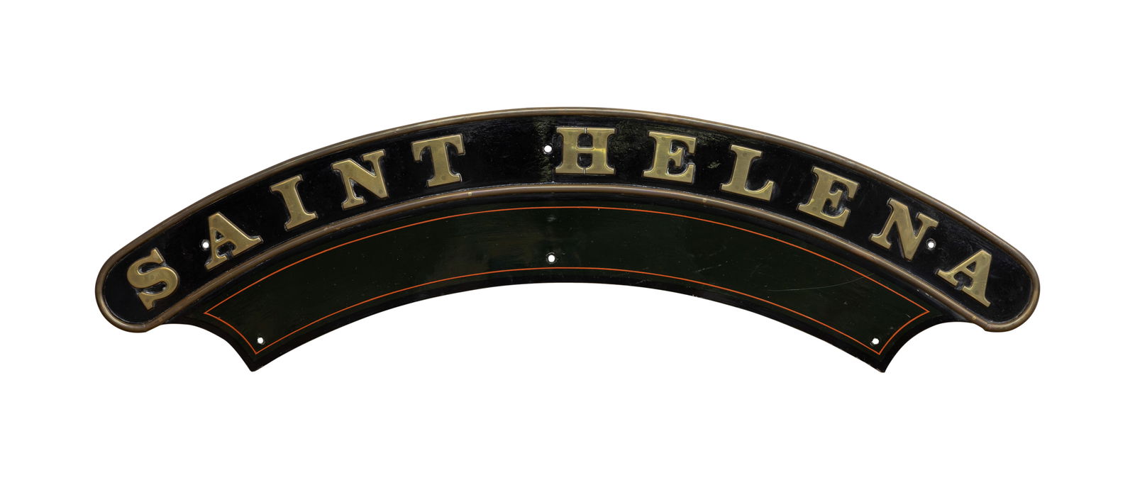 Nameplate SAINT HELENA 4-6-0 GWR Saint Class: Nameplate SAINT HELENA 4-6-0 GWR Saint Class Numbered 2924, built September 16, 1907, withdrawn March 20, 1950, including certificate of authenticity from Sheffield Railwayana Auctions (Ian Wright) Pr