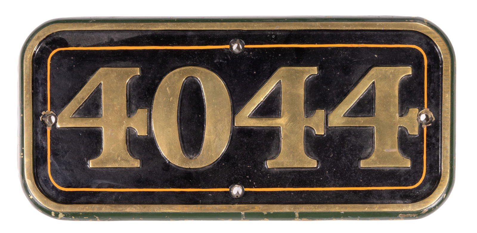 GWR Brass Cabside Numberplate 4044 ex PRINCE GEORGE 4-6-0 (1 of 2)