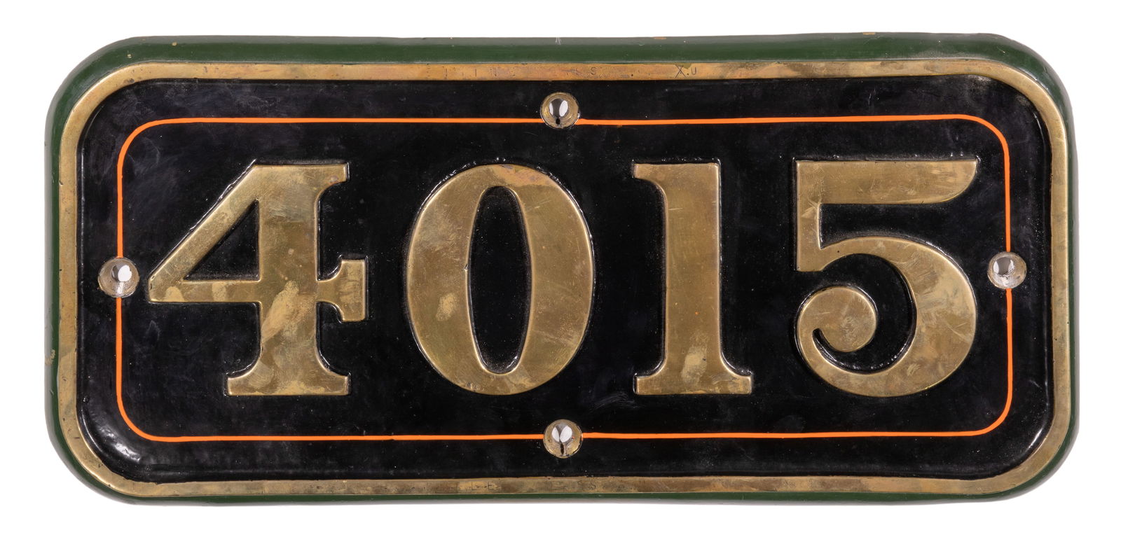 GWR Brass Cabside Numberplate 4015 ex KNIGHT OF SAINT JOHN 4-6-0 (1 of 5)