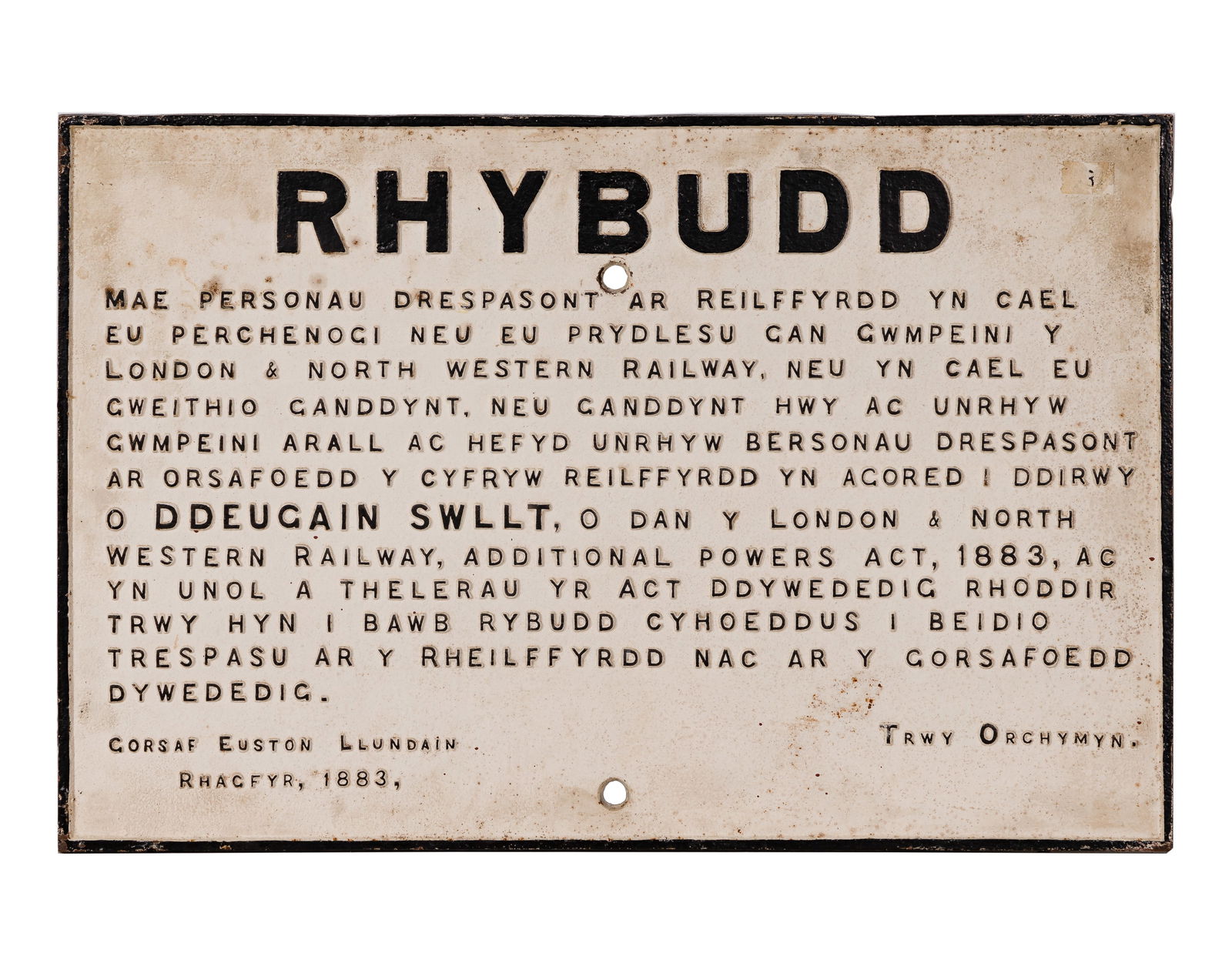 Welsh Railroad Warning Sign (1 of 2)