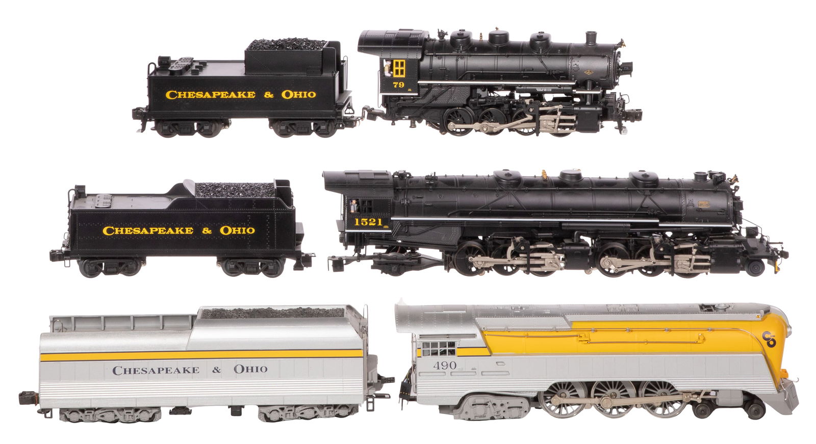 Lionel Model Train O Scale Chesapeake & Ohio Locomotive with Tender Assortment (1 of 2)