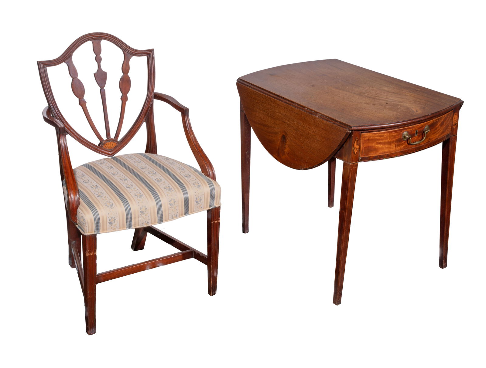 Hepplewhite Mahogany Pembroke Table and Armchair (1 of 7)