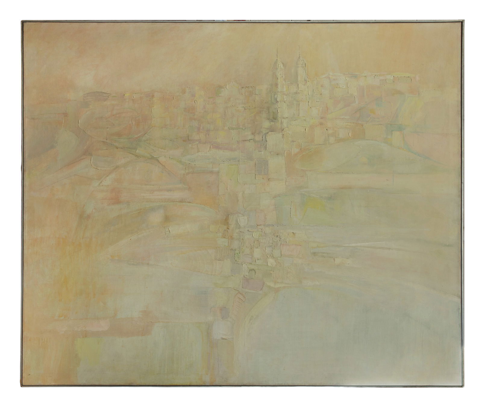 Zubel Kachadoorian (American, 1924-2002) 'White Village' Oil on Canvas (1 of 4)