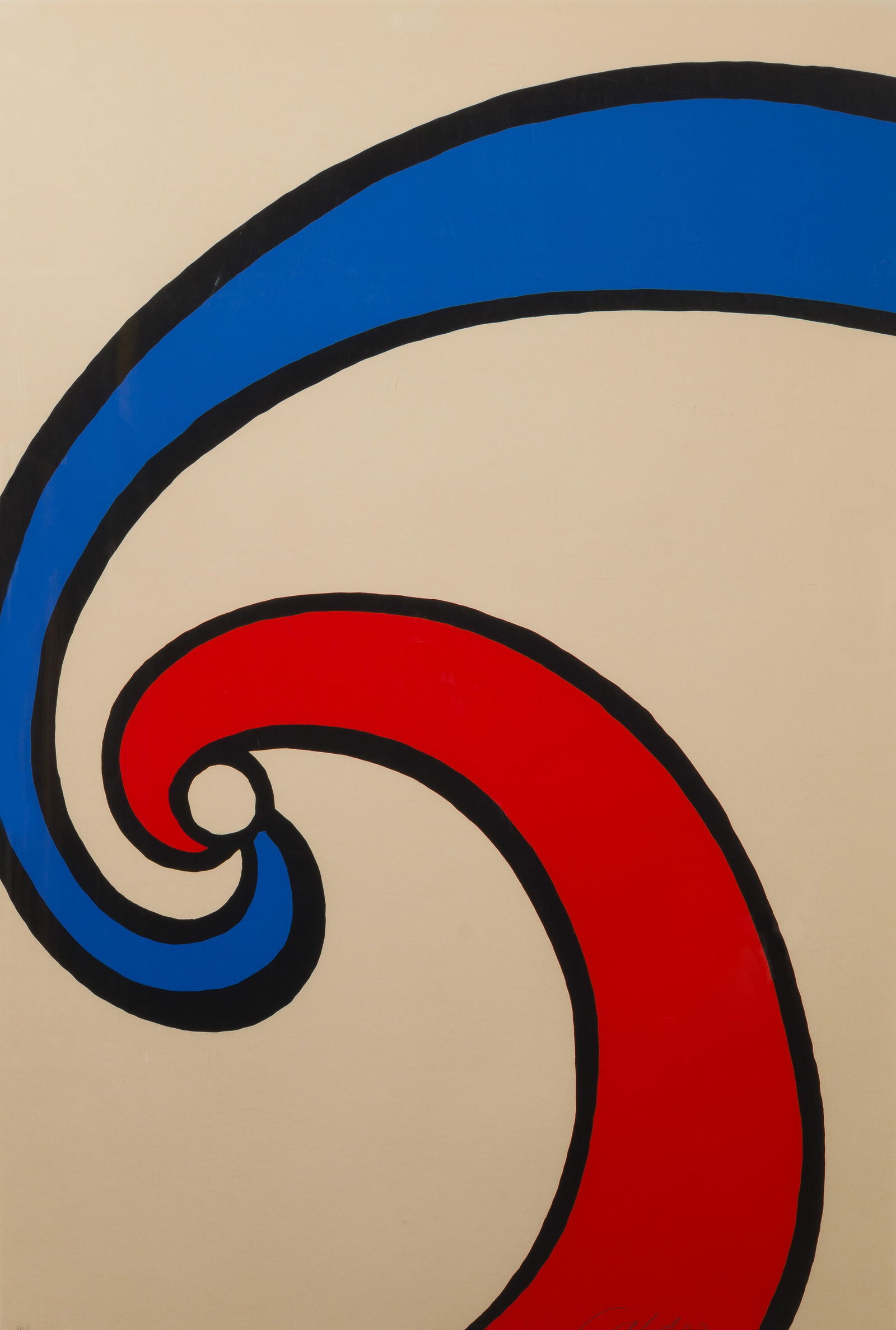 Alexander Calder (American, 1898-1976) 'Red and Blue Swirl (Wave)' Lithograph (1 of 4)