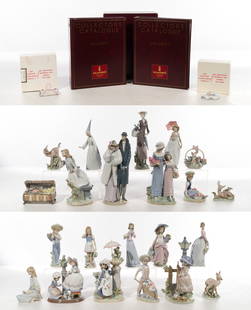 Lladro Figurine Assortment: Lladro Figurine Assortment (24) items including #1283, #1285, #1286, #1287, #1313, #1444, #1452, #1572, #4595, #5013, #5284, #5286, #5344, #5345, #5672, #5673, #5674, #7607, #7622, #7636, #7644 and #7