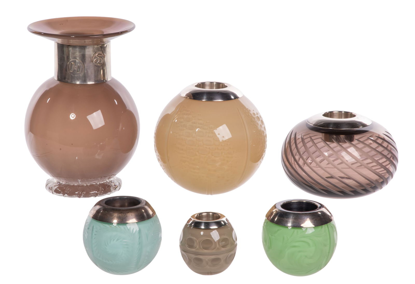 English Sterling Silver and Glass Match Striker Assortment (1 of 5)