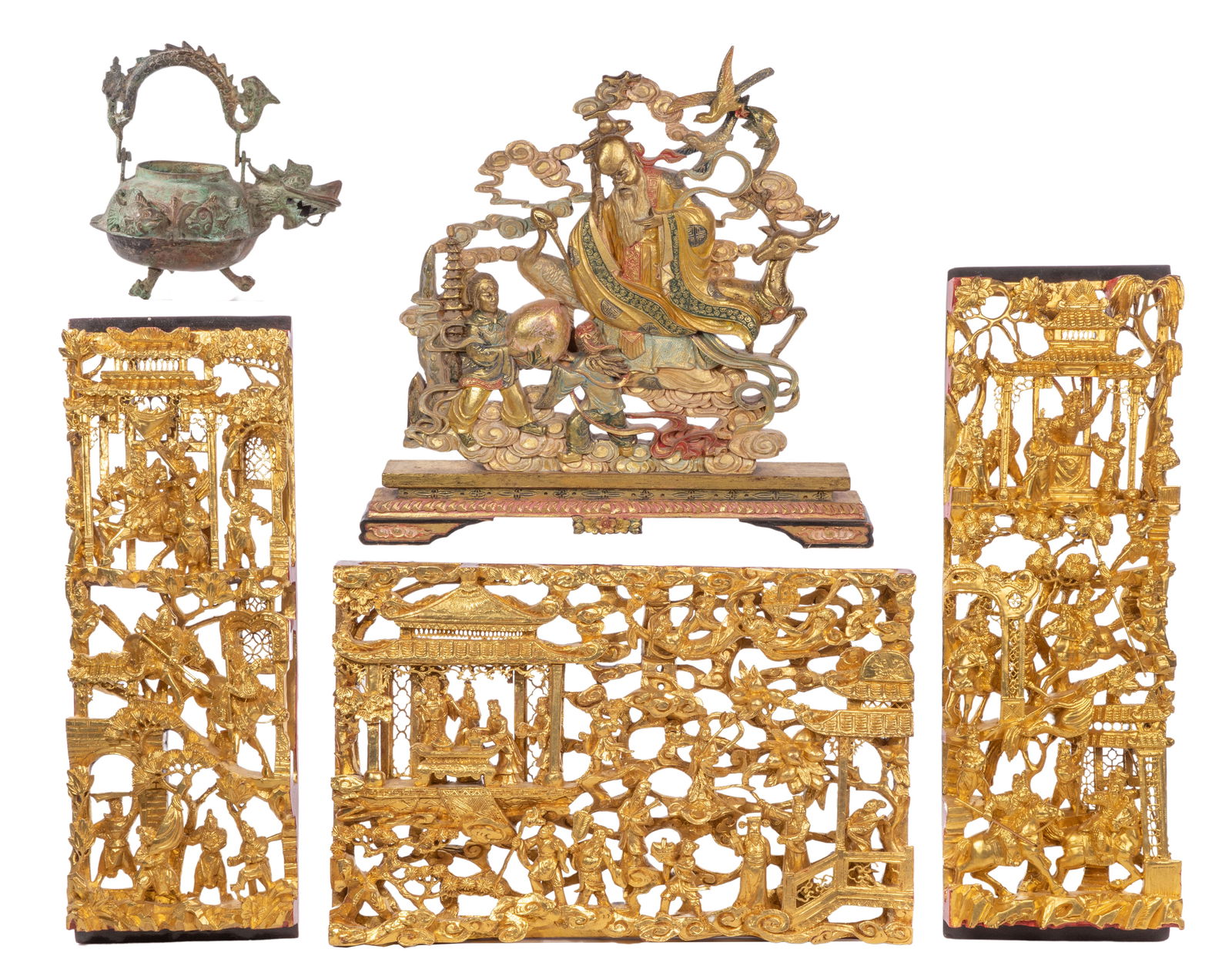 Chinese Gilt Wood Panel Assortment (1 of 3)