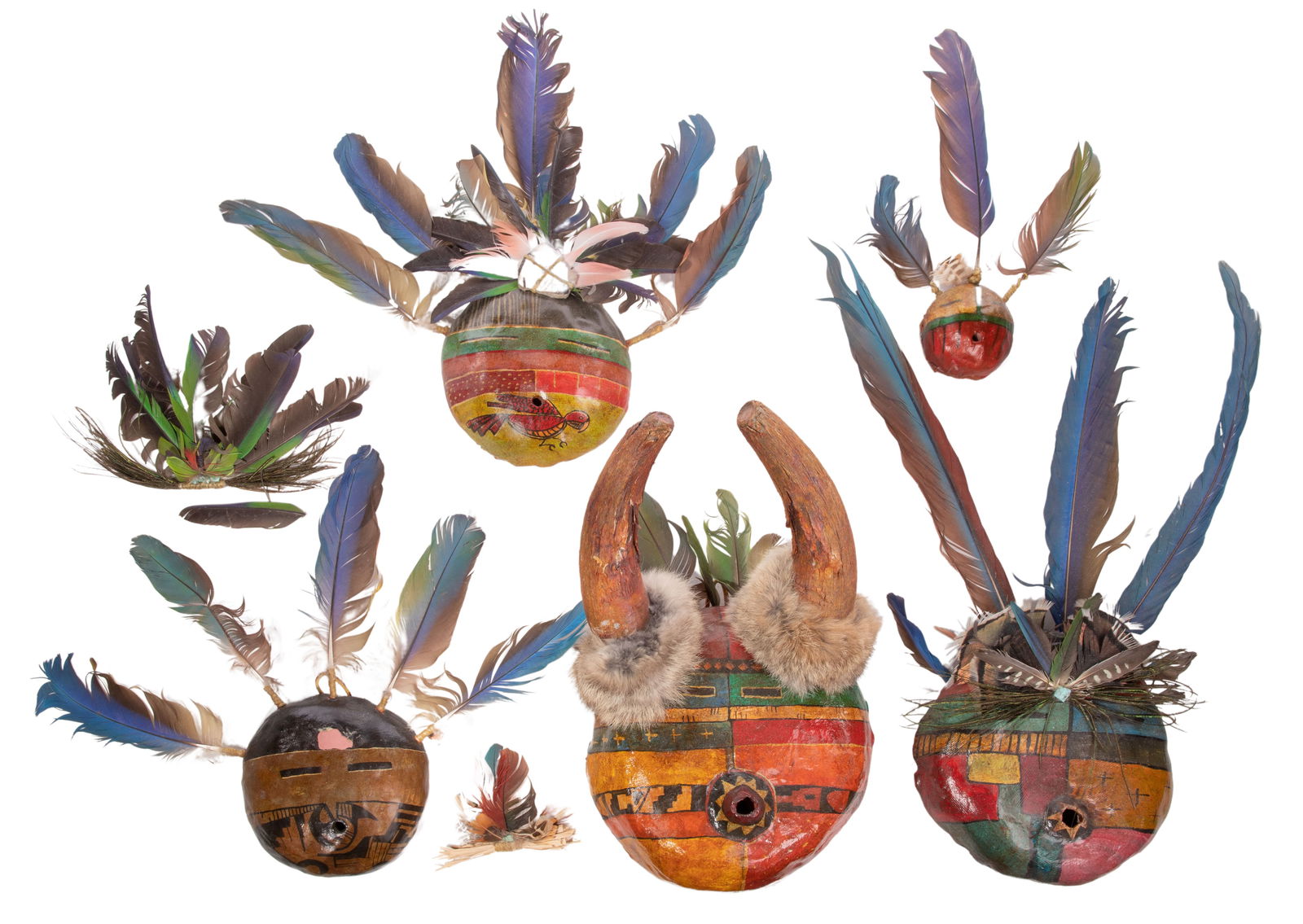 Gregory Lomayesva (American, b.1971) Mixed Media Mask Assortment (1 of 2)