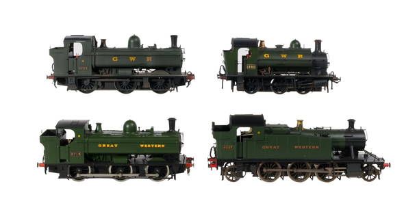 Tower Models Model Train O Scale Locomotive Assortment: Tower Models Model Train O Scale Locomotive Assortment (4) Great Western Railway items including a T 4575 Class 2-6-2T steam locomotive #4507, a 5700 / 57xx class 0-6-0 pannier tank steam locomotive #