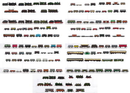 Model Train OO Scale Assortment: Model Train OO Scale Assortment Including a Lawrence Models 'Midland' passenger car dated on tag 12/11/88, hand signed on underside D. Lawrence / Goddard '88 and over (125) items by Mainline, Roco, Ho