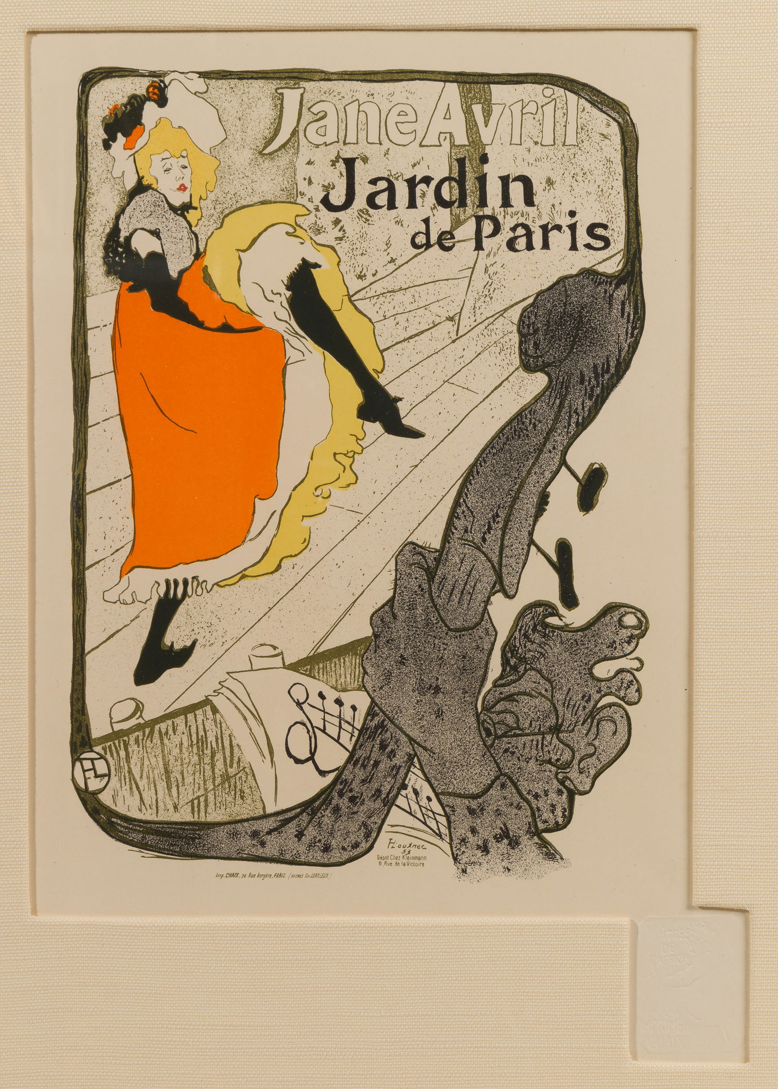 Henri de Toulouse-Lautrec (French, 1864-1901) 'Jane Avril, Jardin de Paris' Lithograph (1 of 4)