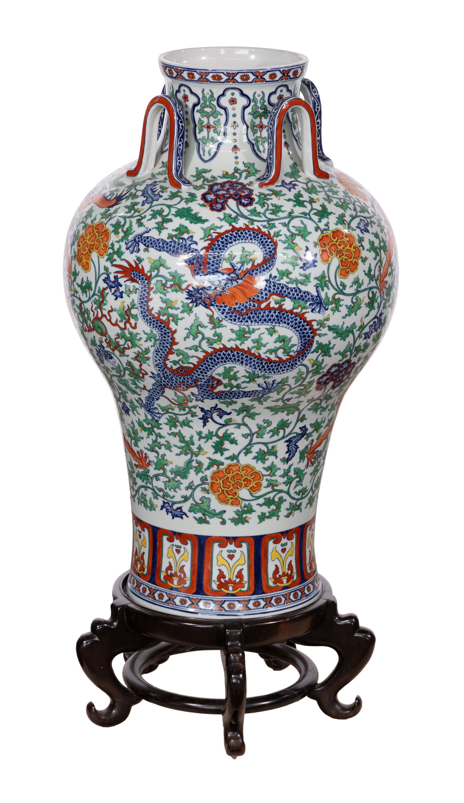 Chinese Ming Style Wucai Porcelain Floor Vase (1 of 6)