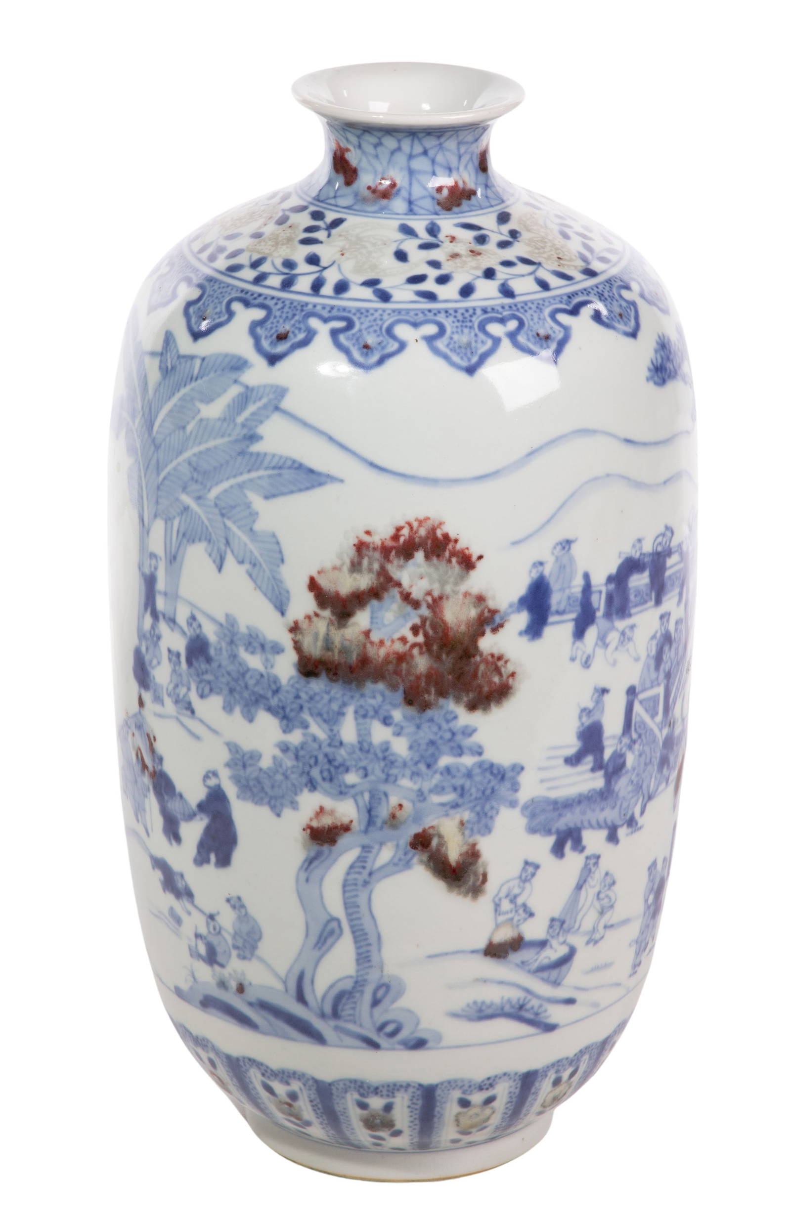 Chinese Blue And White Porcelain Vase Auction